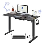 FLEXISPOT Basic Bureau Assis Debout, Bureau Électrique Réglable en Hauteur à 2 Étages avec Mono-Moteur, Panneau à 2 Boutons, Installation Facile,100x60x(73-121) cm(Cadre Noir+Plateau Noir)