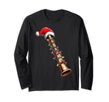 Flute Instrument Christmas Hat Xmas Long Sleeve T-Shirt