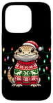 Coque pour iPhone 14 Pro Bearded Dragon Christmas Party Design Xmas lights