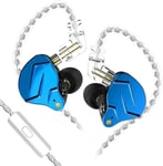 Écouteurs Intra-Auriculaires à Double Pilote 1BA 1DD avec Fil HiFi Sport Gaming Écouteurs compatibles pour téléphone Ordinateur Tablette avec Coffret Cadeau Bleu avec Micro