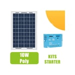 Ohm-easy - Kit panneau solaire polycristallin 10W 12V et régulateur 5A