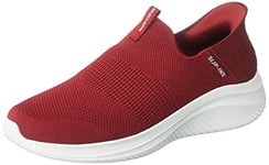 Skechers Men's Ultra Flex 3.0 Smooth Step Sneaker, Burgundy Knit Trim, 8 UK