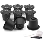 Convient pour Machine à Café en Acier Inoxydable Capsule de Poudre Remplissage RéUtilisable, 9 PièCes, Noir