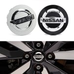 4-pack - Nissan Centrumkåpor / Hjulnav Emblem - Bil 65 54mm - Svart