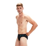 Speedo Men's Hyperboom Splice 7cm Swim Briefs | Speedos | Quick Drying | Training | Fitness | Chlorine Resistant , Black/Bolt, 34