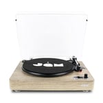 JAM Sound Stream Turntable, Portable Wireless Vinyl Record Player, Bluetooth, USB Connection, RCA Output, Aux-In, 3 Speed RPM, Dust Cover - Woodgrain