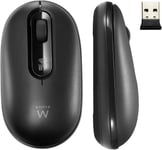 Souris Sans Fil Bluetooth Et Wireless,Double Connexion Bluetooth 5.0+2.4Ghz,Clés Silencieuses,Portable Souris Sans Fil Pour Macbook/Tablette/Ipad/Ordinateur Portable/Pc/Notebook,Noir