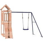 Aire de jeux d'extérieur balançoires toboggan portiques robuste jeux jardin 243 x 186 x 214 cm bois massif de douglas