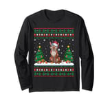 Christmas Tree Lights Coyote Santa Ugly Xmas Sweater Long Sleeve T-Shirt