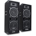 2x Max MAX 2 x 8" Speakers Bedroom DJ Disco PA Party 1600W Set Mega Bass Kit