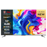 TCL 55C645K 55" QLED 4K Ultra HD HDR Android Smart TV (Google Assistant, Freeview Play, Dolby Atmos, Dolby Vision, HDR10+, 120Hz Game Accelerator, Motion Clarity) (55")