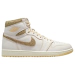 Nike Mens Air Jordan 1 Retro High OG Craft White Top Sneakers - Size UK 9