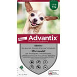 Advantix Chien Solution Antiparasitaire Puces Tiques Répulsif Mouches Moustiques Phlébotomes 1,5 à 4kg 4 pipettes