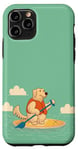 Coque pour iPhone 11 Pro Planche de stand up paddle en forme de chien mignon