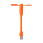 Mini ventilateur USB Flexible et Portable,faible puissance,pliable,pour batterie externe Mobile/ordinateur Portable,ventilateur manuel,Gadget d'été - Type Orange