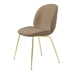 Gubi - Beetle Dining Chair Conic Base Brass Light Bouclé 003 - Matstolar - GamFratesi - Guld - Metall/Textilmaterial