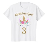 Youth 3rd Birthday Girl Unicorn Shirt Third Birthday Outfit T-Shirt