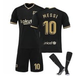 Fotbollssats för barn Hemma Borta T-shirt Set 21/22 20 21 Barcelona Away Messi 10 Kids 24 (130-140)