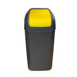 WELL HOME MOBILIARIO & DECORACIÓN Cube - Poubelle avec couvercle basculant de 15 l, couleur jaune