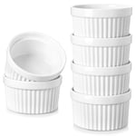 vancasso Lot de 6 ramequins à soufflé en porcelaine blanche de 355 ml, pour pudding, fruits, sauces, lave-vaisselle et four