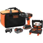 Perceuse à percussion sans fil - BLACK & DECKER - BCD003ME2SA-QW - 18 V - 1 Batterie 4 Ah + 1 Batterie 2,5 Ah