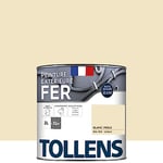 TOLLENS - Peinture extérieure fer 2 en 1 - Ultra Résistante - Protection antirouille - Laque Riche en Résine - Sans Sous-Couche - Entretien Facile - Brillant - Blanc Perle - 2L = 32m2