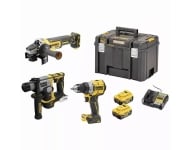 Kit 3 outils XR 18V 5Ah brushless DEWALT perceuse visseuse DCD800 + Perforateur SDS plus DCH172 + Meuleuse d'angle DCG405 - DCK355P2T-QW