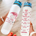 XJJ88 Cool Flamingo Water Bottles with Carry Strap - Water Jug Suitable for Fitness Gym Camping Outdoor Sports white 1000ml