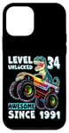 iPhone 12 mini Level 34 Unlocked T Rex Monster Truck Dinosaur 34th Birthday Case