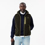 Lacoste Veste sans manche polaire sherpa Taille XS Vert Kaki