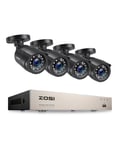ZOSI 2MP Caméra de Surveillance 8CH 1080P H.265+ DVR Alerte Instantanée par APP