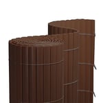 jarolift Canisse en PVC Standard Brise Vue pour Jardin Balcon Terrasse Habillage De Balcon Clôture, 90 x 500 cm, (H x B), Marron