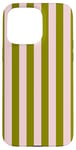 Coque pour iPhone 15 Pro Max Rose Olive Vert Rayé Mignon Girly Esthétique Preppy Stripe