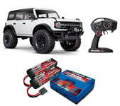 Traxxas 92076-4 TRX-4 2021 Ford Bronco 1/10 Robot Tqi + TRX 3S Jeu Blanc