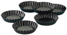 Moules à Tartelettes - Acier inoxydable - Noir - 10 cm - Lot de 6 pcs - Zenker