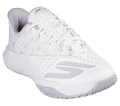 Skechers Homme Hands-Free Slip-ins: Viper Court Rally Basket, Bordure en Maille de Cuir Blanc, 45 EU