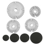 3X(8 PCS Cooker Hat Set Oven Gas Hob Burner Crown Flame Replacement Kit8347