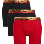 Nike Boxer 3-PK - Sort/Rød/Gull, størrelse Small