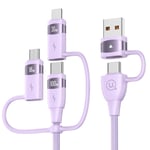 100W Câble Multi USB,6 en 1 Câble de Charge Rapide [2M] PD 100W/5A en Nylon,USB A/C +Port iP Micro USB C Câble Chargeur Universel pour phone,pad,Laptop,Samsung,Huawei,Tablet