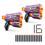 X-Shot Skins Flux Crucifer Lot de 2 (16 fléchettes), Blaster à fléchettes en Mousse, Pistolet Jouet, Fléchettes en Mousse à Technologie de Poche d'air