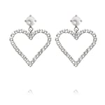 Heart To Heart Earrings Rhodium Pearl & Crystal