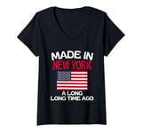 Womens Made In New York A Long Time Ago Funny New York V-Neck T-Shirt