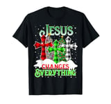 Jesus Changes Everything Religious Plaid Faith Holiday Xmas T-Shirt