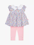 JoJo Maman Bébé Baby Strawberry Print Peter Pan Collar Tunic & Leggings Set, Pink/Multi