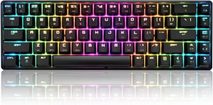 T8 Rgb 60% Clavier Mécanique, Clavier De Jeu Filaire Layout Compacte 65%, 18 Led Rvb Chroma Rétroéclairées, Qwerty Mini 68 Touches Full Key Anti-Ghosting Pour Ps4, Xbox, Pc, Mac - Blue Switch/Black