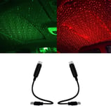 2 Pièces Ciel Étoilé pour Voiture,Lumières Décoratives LED pour Intérieur de Voiture,Lumière du Ciel Étoilé pour Voiture,Convient pour L'éclairage Décoratif Automobile(Rouge+Vert)(Q275)