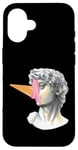 Coque pour iPhone 16 Statue de tête drôle buste avec crème glacée art moderne