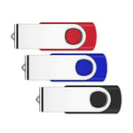 Cle USB, Clé USB 64Go, Fesaymi Clef USB Lot de 3 Mémoire Stick 2.0 Flash Drive Rotation Disque de Stockage Externe