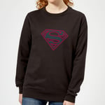 Justice League Superman Retro Grid Logo Women's Sweatshirt - Black - XS - Noir