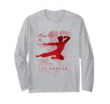 Bruce Lee The Dragon Flying Kick Silhouette Vintage Long Sleeve T-Shirt